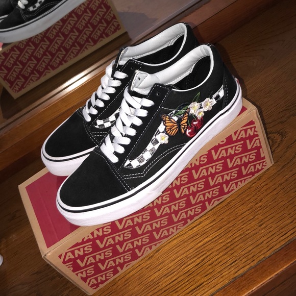 vans with butterflies and flowers